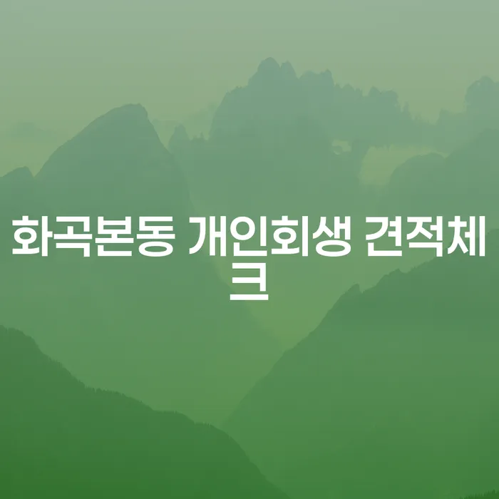 화곡본동 개인회생 견적체크
