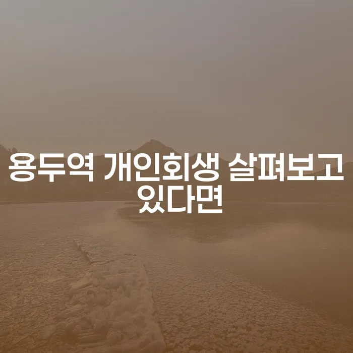 용두역 개인회생 살펴보고 있다면