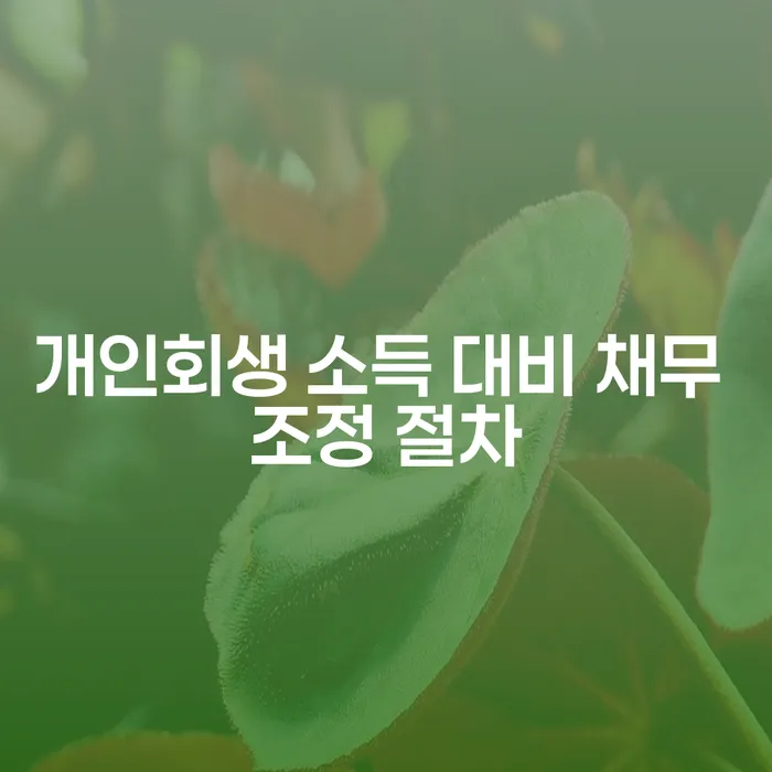 개인회생 소득 대비 채무 조정 절차란 무엇일까요?