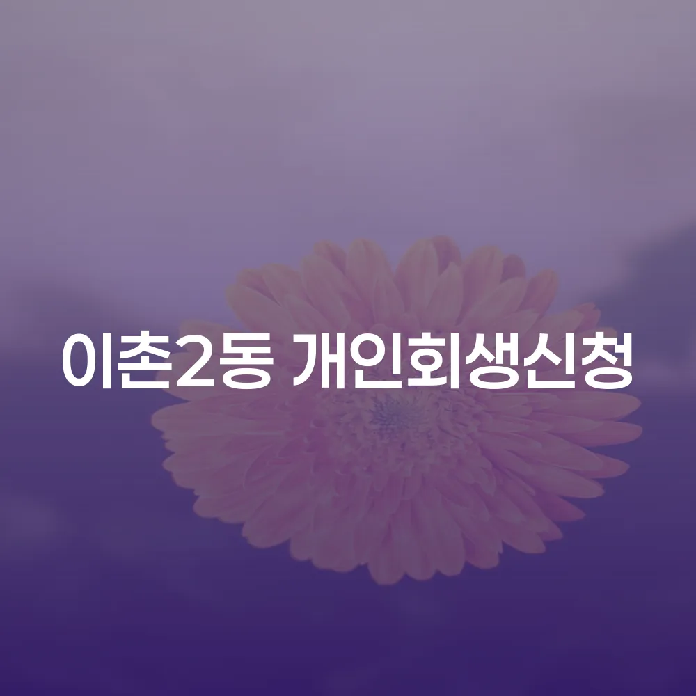 이촌2동 개인회생 신청의 의미와 절차