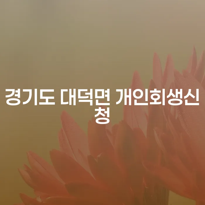 경기도 대덕면 개인회생신청, 어떻게 해결할 수 있을까요?