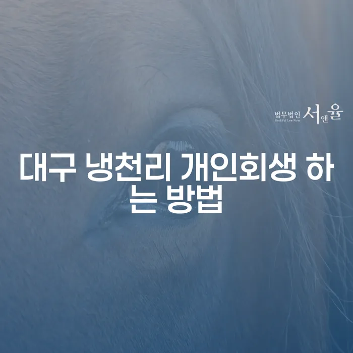 대구 냉천리 개인회생 하는 방법: 당신의 부채를 해결할 수 있는 최적의 방법은?